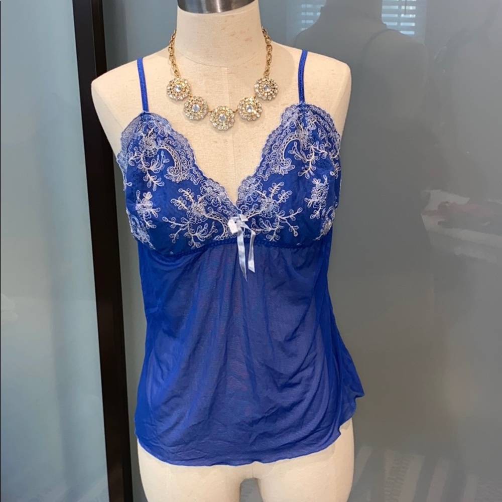 Cacique Blue Laced Cami Size 14/16